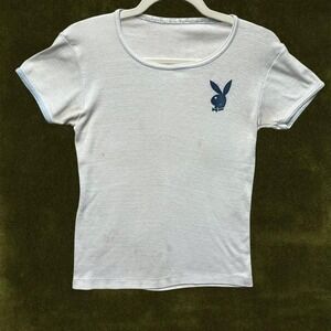 TRUE VINTAGE RARE GRAIL 1970s Playboy Bunny Ringer Tee - Fits Modern XS/S